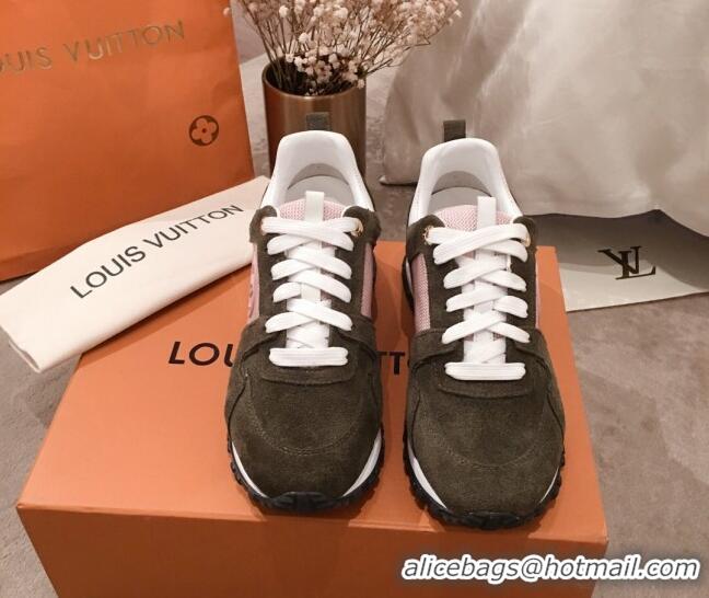 Fashion Louis Vuitton Run Away Sneakers 051077 Green 