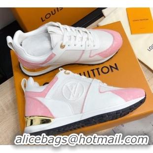 Good Quality Louis Vuitton Run Away Calfskin Sneakers Pink Monogram/White 604904