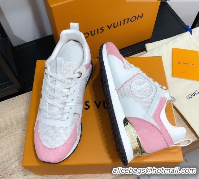 Good Quality Louis Vuitton Run Away Calfskin Sneakers Pink Monogram/White 604904