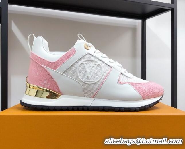 Good Quality Louis Vuitton Run Away Calfskin Sneakers Pink Monogram/White 604904