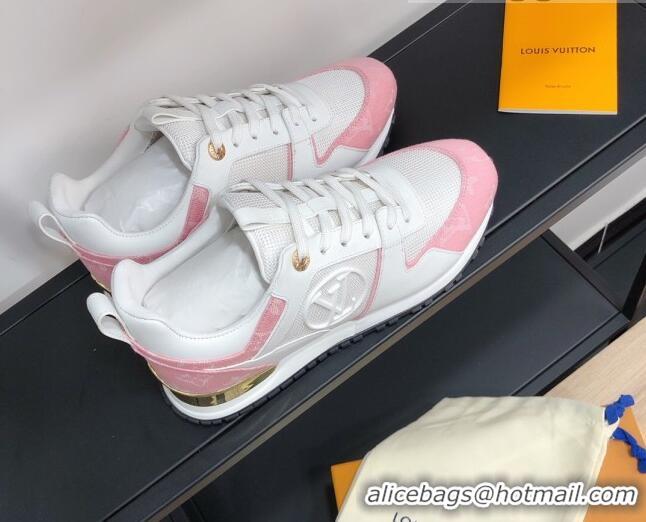 Good Quality Louis Vuitton Run Away Calfskin Sneakers Pink Monogram/White 604904