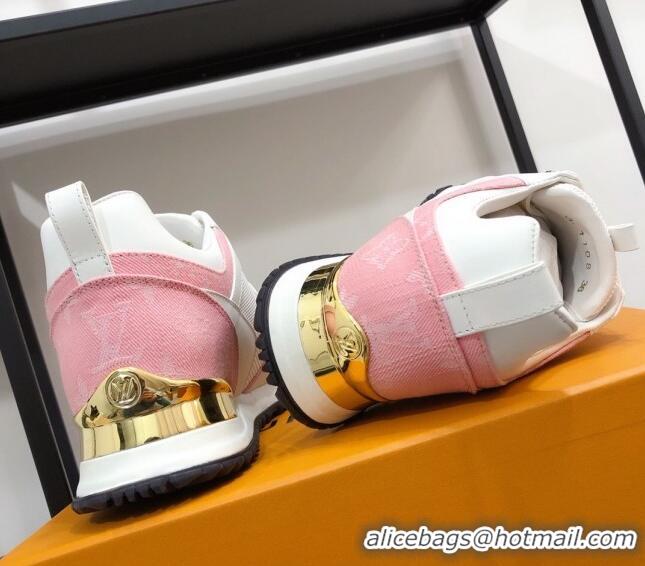 Good Quality Louis Vuitton Run Away Calfskin Sneakers Pink Monogram/White 604904