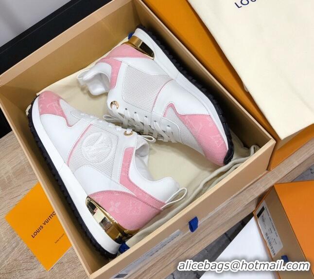 Good Quality Louis Vuitton Run Away Calfskin Sneakers Pink Monogram/White 604904