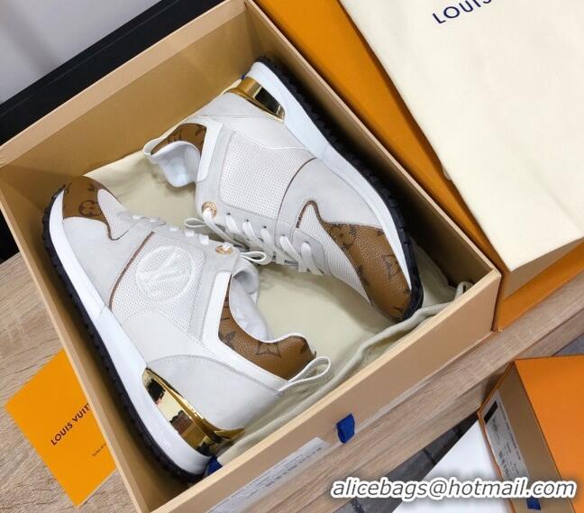 Good Product Louis Vuitton Run Away Calfskin Sneakers Brown Monogram/White 604905