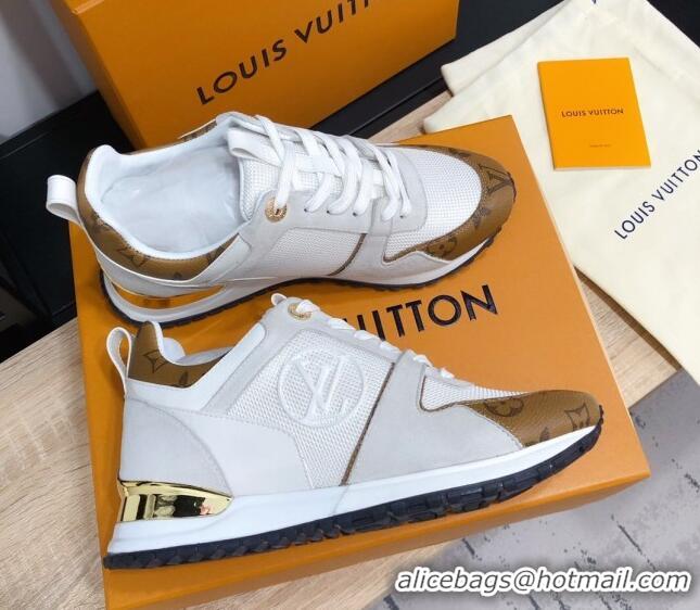 Good Product Louis Vuitton Run Away Calfskin Sneakers Brown Monogram/White 604905