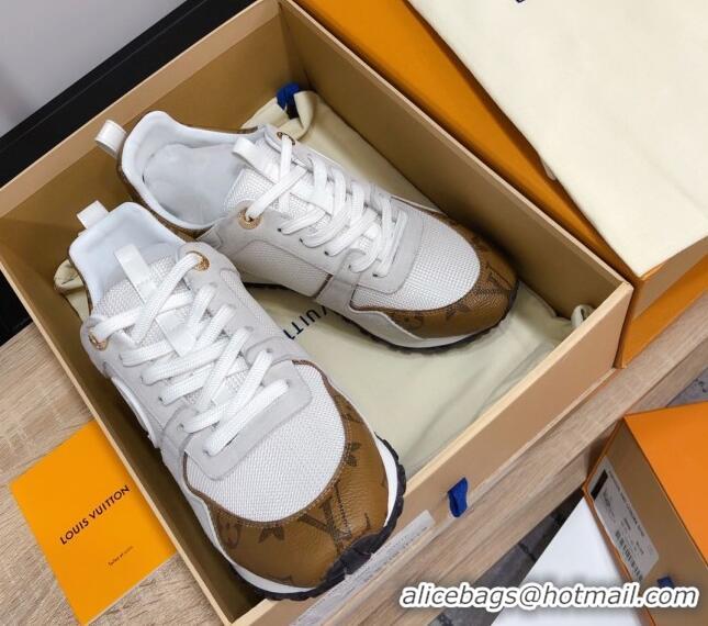 Good Product Louis Vuitton Run Away Calfskin Sneakers Brown Monogram/White 604905