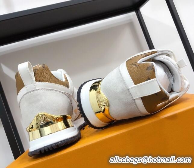 Good Product Louis Vuitton Run Away Calfskin Sneakers Brown Monogram/White 604905