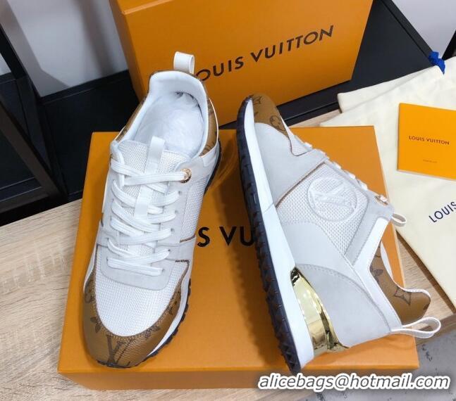 Good Product Louis Vuitton Run Away Calfskin Sneakers Brown Monogram/White 604905