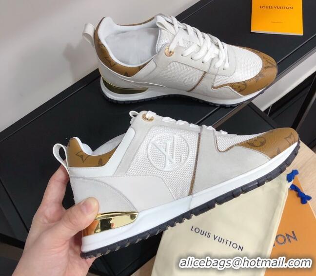 Good Product Louis Vuitton Run Away Calfskin Sneakers Brown Monogram/White 604905