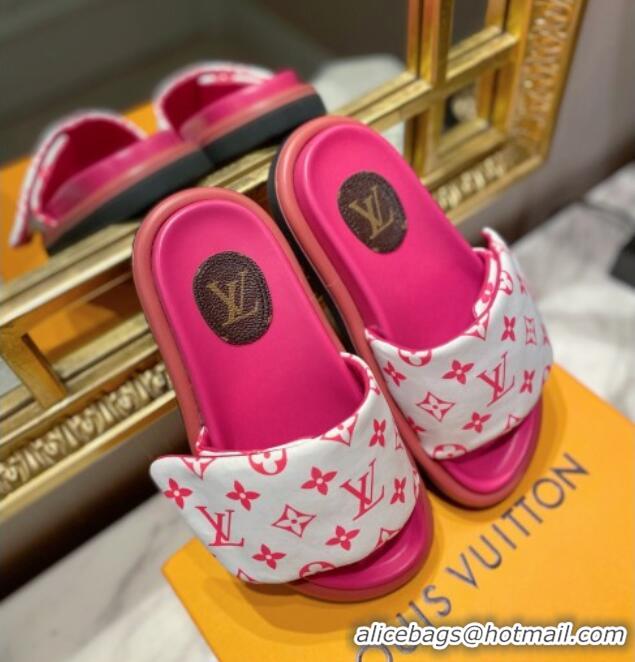 Top Quality Louis Vuitton Pool Pillow Comfort Monogram Nylon Slide Sandals 061261 Pink 2021