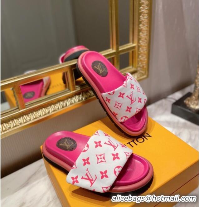 Top Quality Louis Vuitton Pool Pillow Comfort Monogram Nylon Slide Sandals 061261 Pink 2021