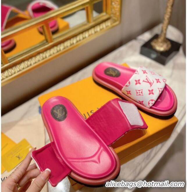 Top Quality Louis Vuitton Pool Pillow Comfort Monogram Nylon Slide Sandals 061261 Pink 2021