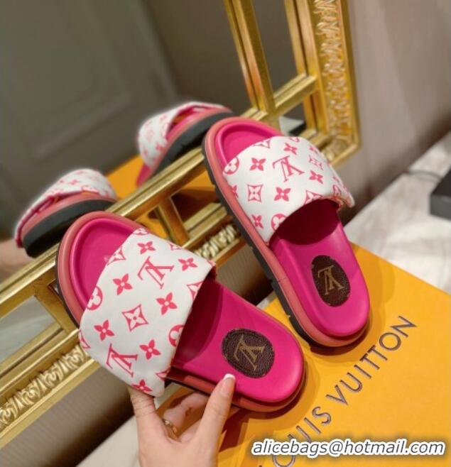 Top Quality Louis Vuitton Pool Pillow Comfort Monogram Nylon Slide Sandals 061261 Pink 2021