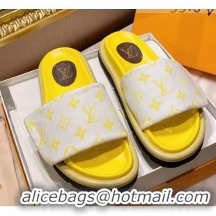 Best Grade Louis Vuitton Pool Pillow Comfort Monogram Nylon Slide Sandals 061261 Yellow 2021