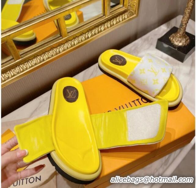 Best Grade Louis Vuitton Pool Pillow Comfort Monogram Nylon Slide Sandals 061261 Yellow 2021