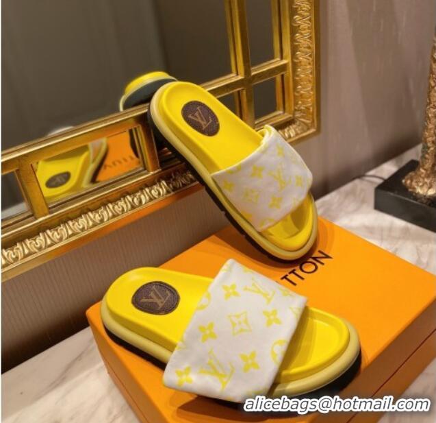 Best Grade Louis Vuitton Pool Pillow Comfort Monogram Nylon Slide Sandals 061261 Yellow 2021