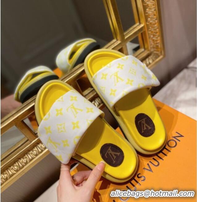 Best Grade Louis Vuitton Pool Pillow Comfort Monogram Nylon Slide Sandals 061261 Yellow 2021