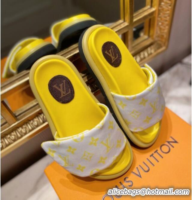 Best Grade Louis Vuitton Pool Pillow Comfort Monogram Nylon Slide Sandals 061261 Yellow 2021