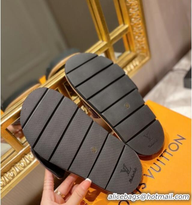 Top Quality Louis Vuitton Pool Pillow Comfort Monogram Nylon Slide Sandals Cacao Brown 061261