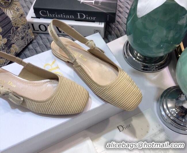 Affordable Price Dior x Moi Slingback Ballerinas Flats in Nude Ribbon Embroidered Cotton 042724