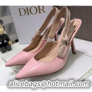 Hot Style Dior J'Adior Slingback Pumps 9.5cm in Pink Patent Calfskin 042735