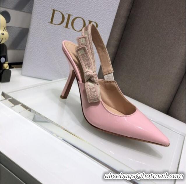 Hot Style Dior J'Adior Slingback Pumps 9.5cm in Pink Patent Calfskin 042735