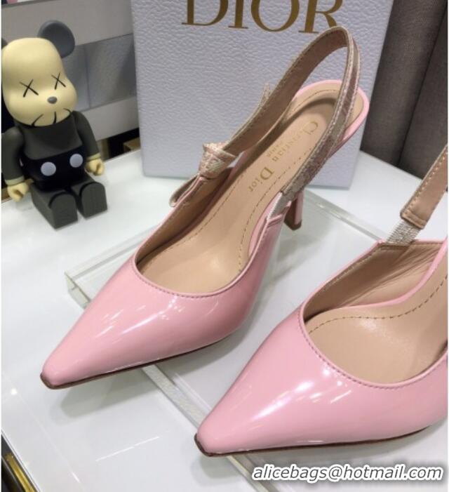 Hot Style Dior J'Adior Slingback Pumps 9.5cm in Pink Patent Calfskin 042735