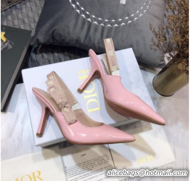 Hot Style Dior J'Adior Slingback Pumps 9.5cm in Pink Patent Calfskin 042735