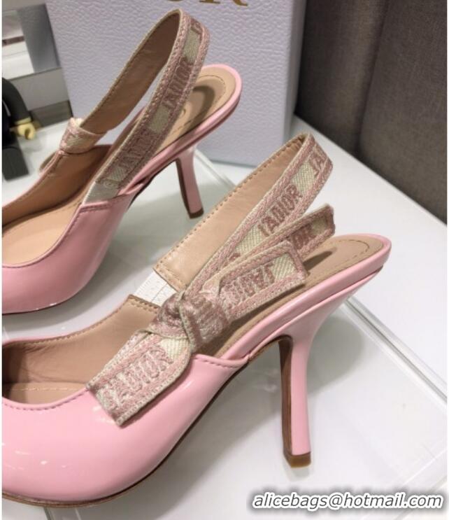 Hot Style Dior J'Adior Slingback Pumps 9.5cm in Pink Patent Calfskin 042735