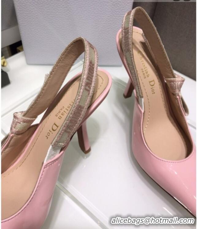 Hot Style Dior J'Adior Slingback Pumps 9.5cm in Pink Patent Calfskin 042735