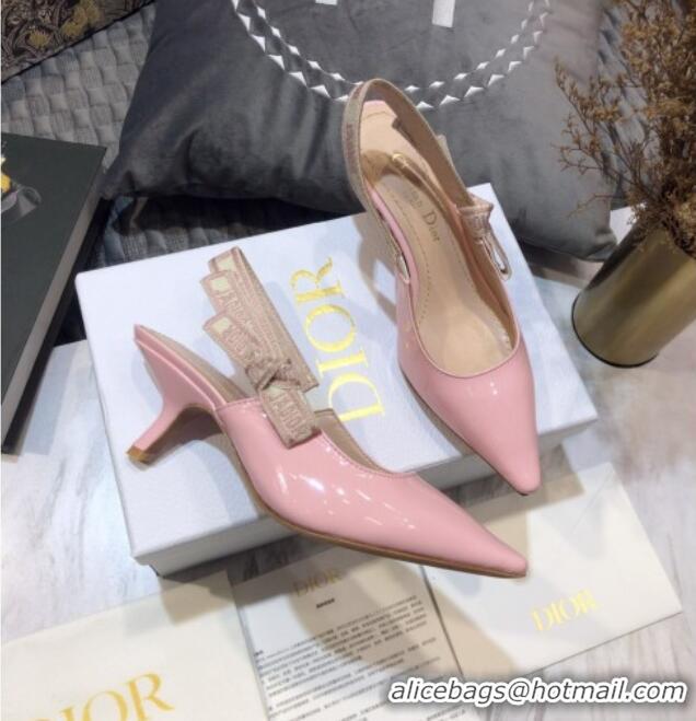 Luxury Dior J'Adior Slingback Pumps 6.5cm in Pink Patent Calfskin 042736