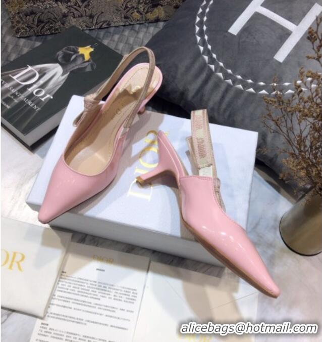 Luxury Dior J'Adior Slingback Pumps 6.5cm in Pink Patent Calfskin 042736