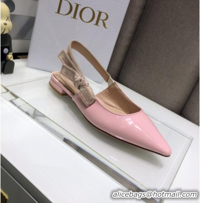 Best Price Dior J'Adior Slingback Ballerinas Flats in Pink Patent Calfskin 042737