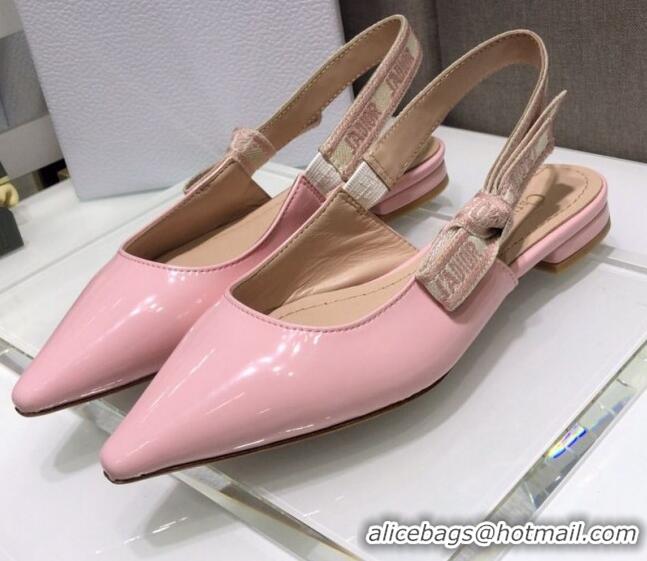 Best Price Dior J'Adior Slingback Ballerinas Flats in Pink Patent Calfskin 042737