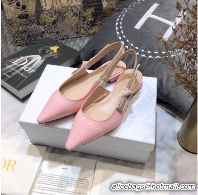 Best Price Dior J'Adior Slingback Ballerinas Flats in Pink Patent Calfskin 042737