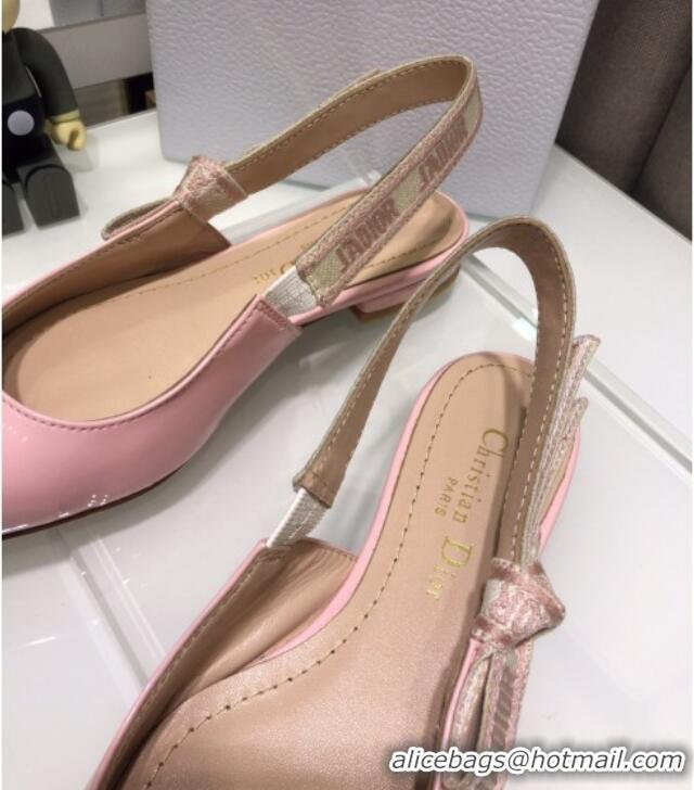 Best Price Dior J'Adior Slingback Ballerinas Flats in Pink Patent Calfskin 042737