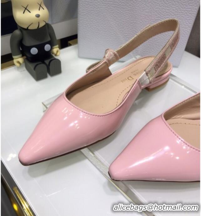 Best Price Dior J'Adior Slingback Ballerinas Flats in Pink Patent Calfskin 042737