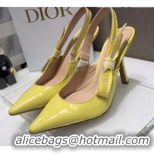 Grade Quality Dior J'Adior Slingback Pumps 9.5cm in Yellow Patent Calfskin 042738