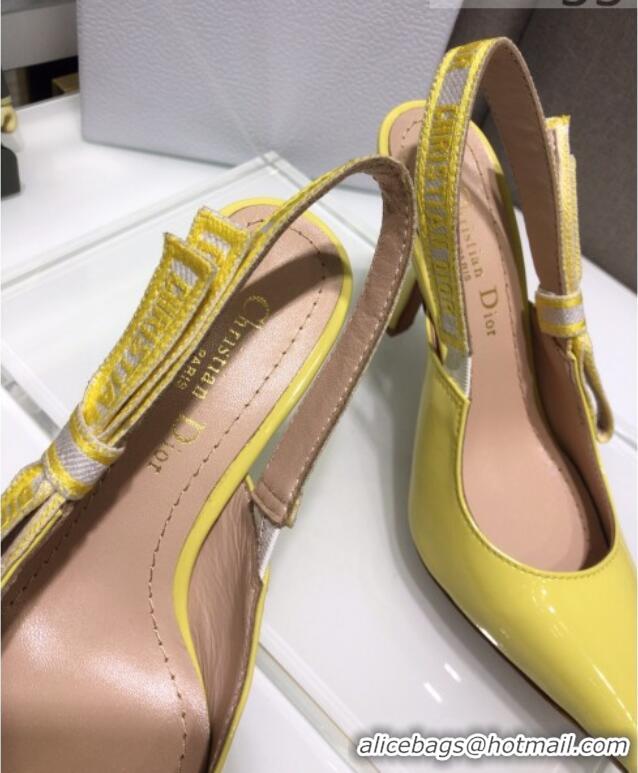 Grade Quality Dior J'Adior Slingback Pumps 9.5cm in Yellow Patent Calfskin 042738