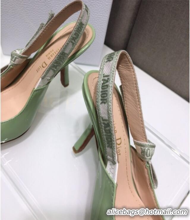 Classic Dior J'Adior Slingback Pumps 9.5cm in Green Patent Calfskin 042741