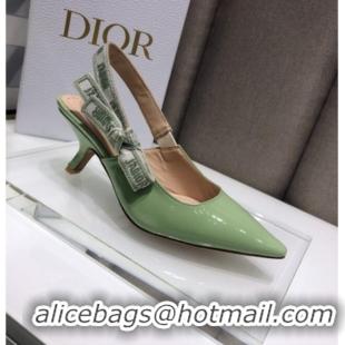 Best Price Dior J'Adior Slingback Pumps 6.5cm in Green Patent Calfskin 042742