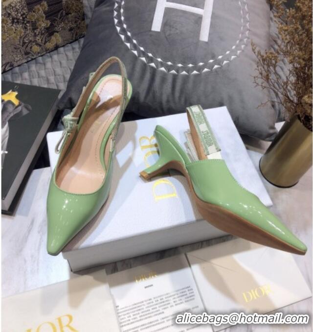 Best Price Dior J'Adior Slingback Pumps 6.5cm in Green Patent Calfskin 042742