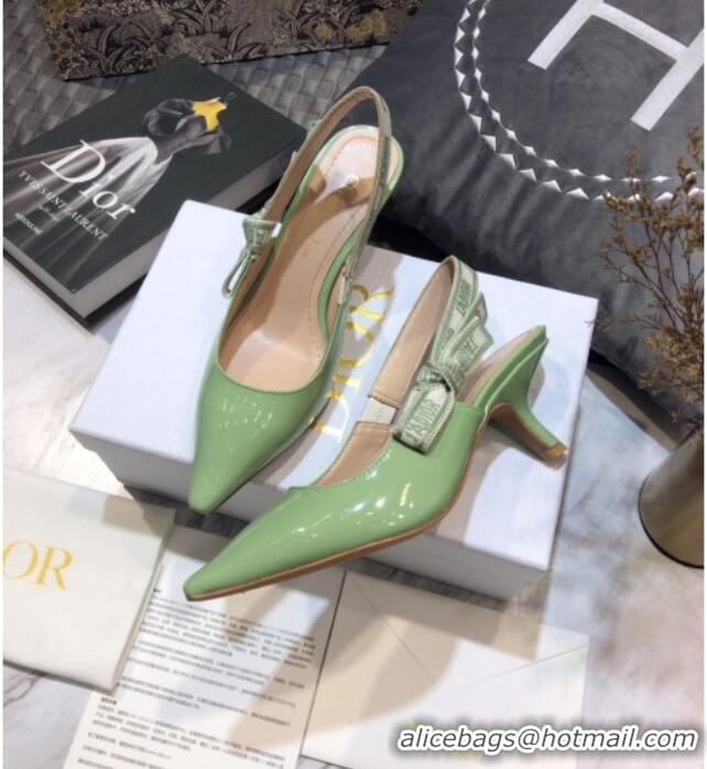 Best Price Dior J'Adior Slingback Pumps 6.5cm in Green Patent Calfskin 042742