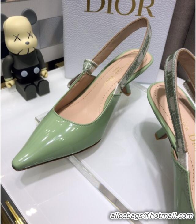 Best Price Dior J'Adior Slingback Pumps 6.5cm in Green Patent Calfskin 042742