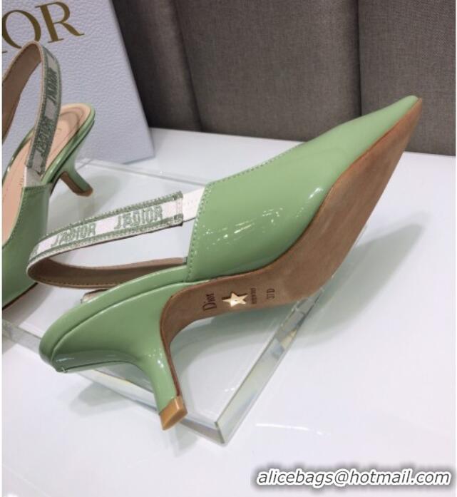 Best Price Dior J'Adior Slingback Pumps 6.5cm in Green Patent Calfskin 042742