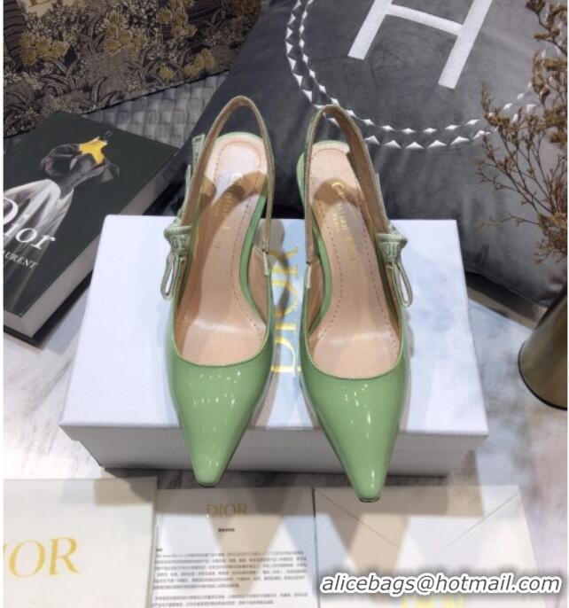 Best Price Dior J'Adior Slingback Pumps 6.5cm in Green Patent Calfskin 042742