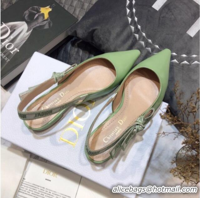 Elegant Dior J'Adior Slingback Ballerinas Flats in Green Patent Calfskin 042743