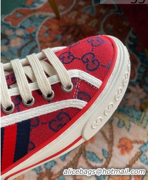 Promotional Gucci Tennis 1977 GG Multicolour Low-Top Sneakers G0103 Red 2021