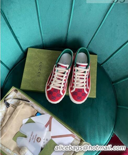 Promotional Gucci Tennis 1977 GG Multicolour Low-Top Sneakers G0103 Red 2021