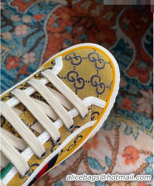 Top Design Gucci Tennis 1977 GG Multicolour Low-Top Sneakers G0103 Yellow 2021